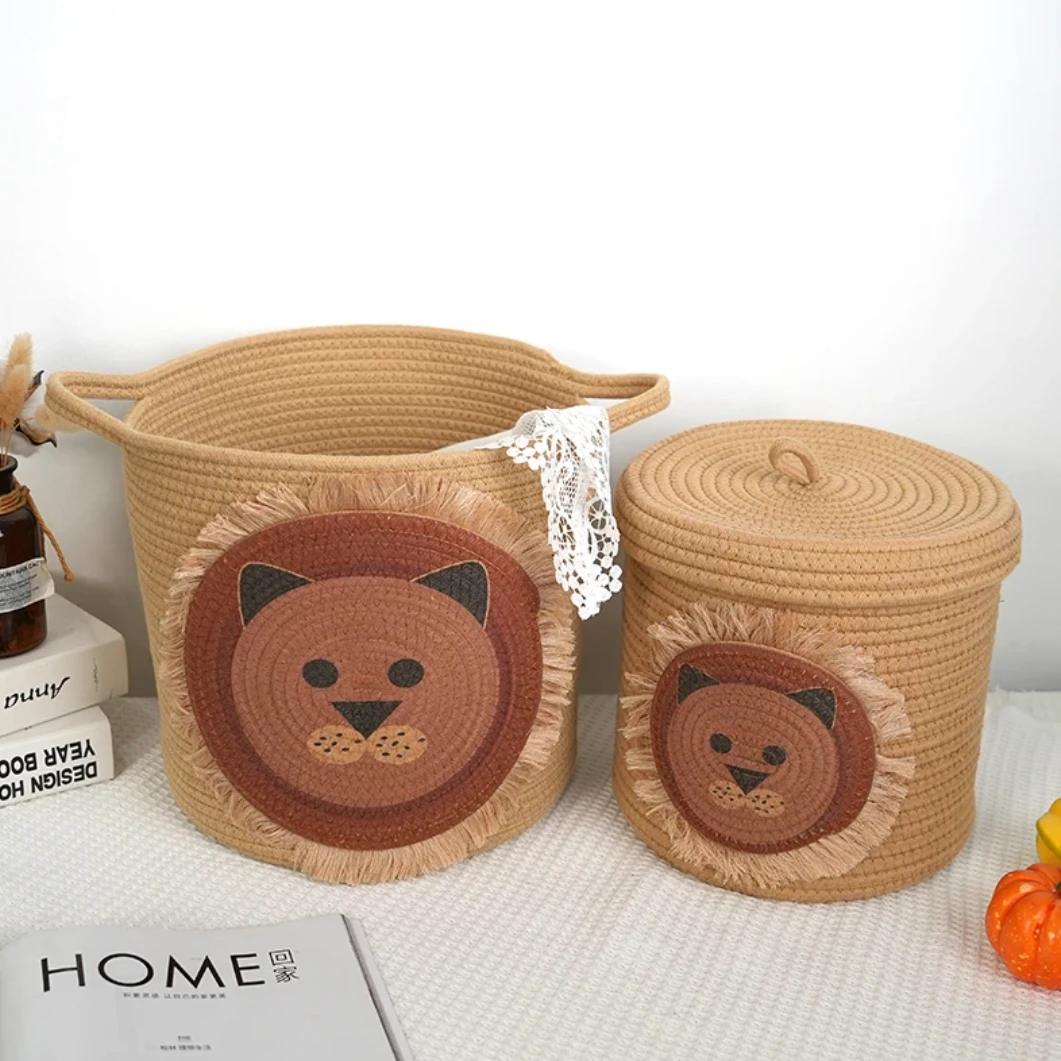 CM1003小狮子带盖收纳圆筒型收纳儿童玩具收纳