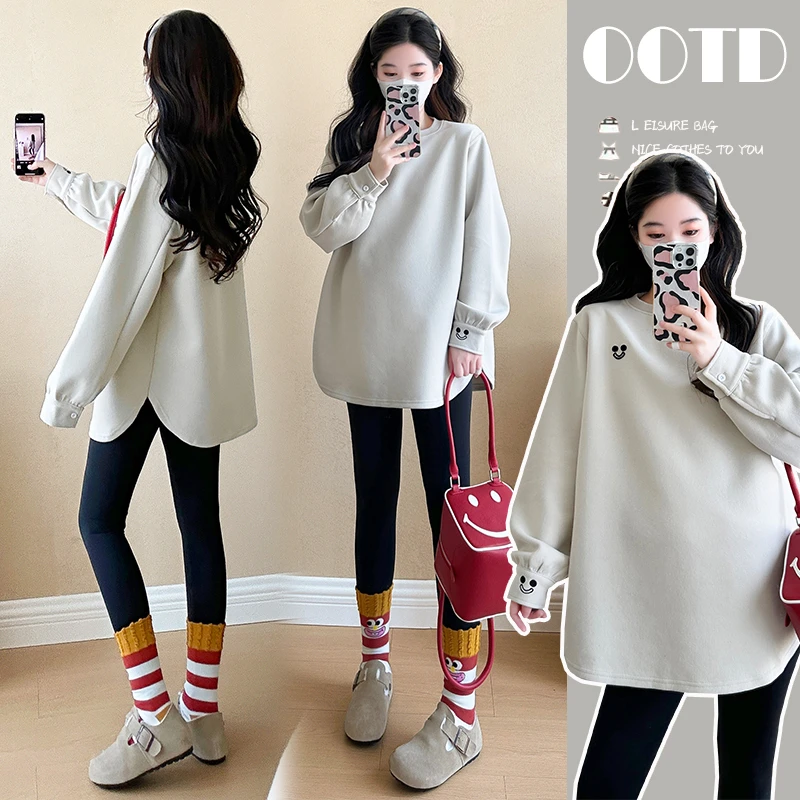 孕妇装春秋季显瘦韩版秋冬新款孕妇T恤卫衣孕妇打底大码长袖洋气