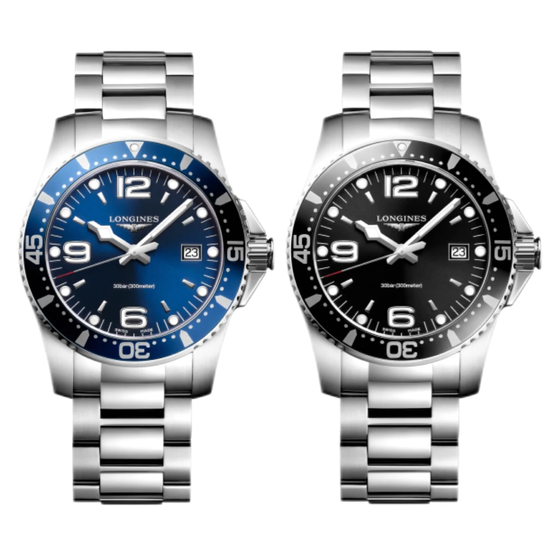 99新 Longines/浪琴 全套康卡斯石英机芯男表/夜光防水经典原装//