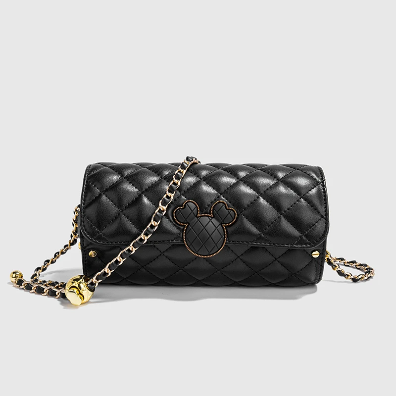 黑色绣线巴比龙圆筒包女2024春夏新款链条单肩斜挎包