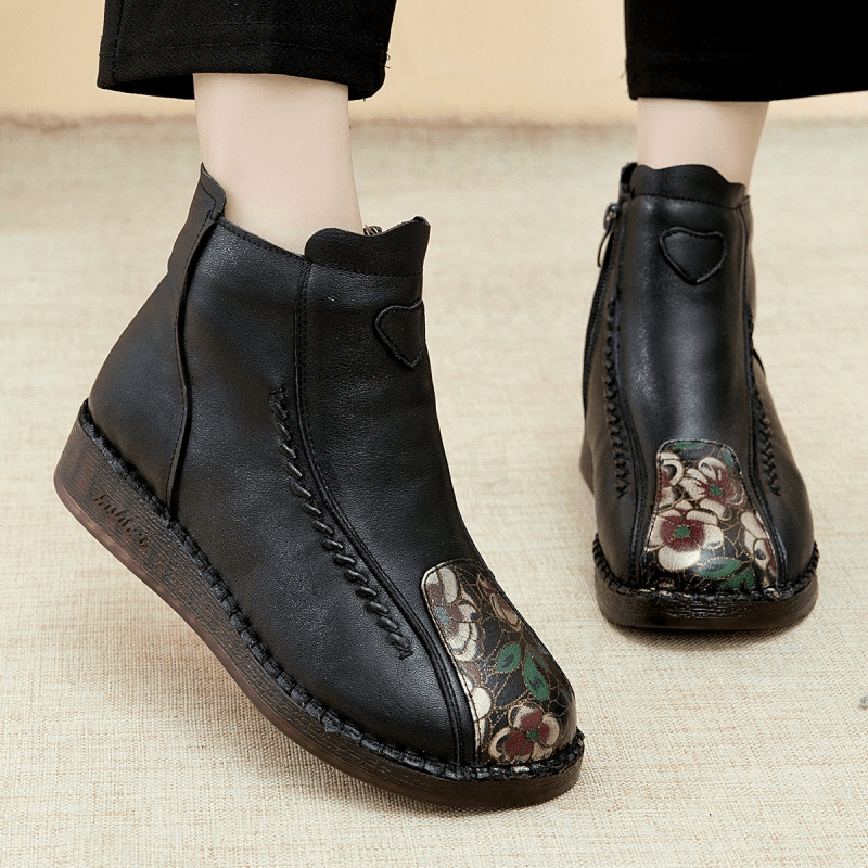 【反季清货】A991真皮英伦风秋冬休闲百搭冬款圆头复古马丁靴加绒