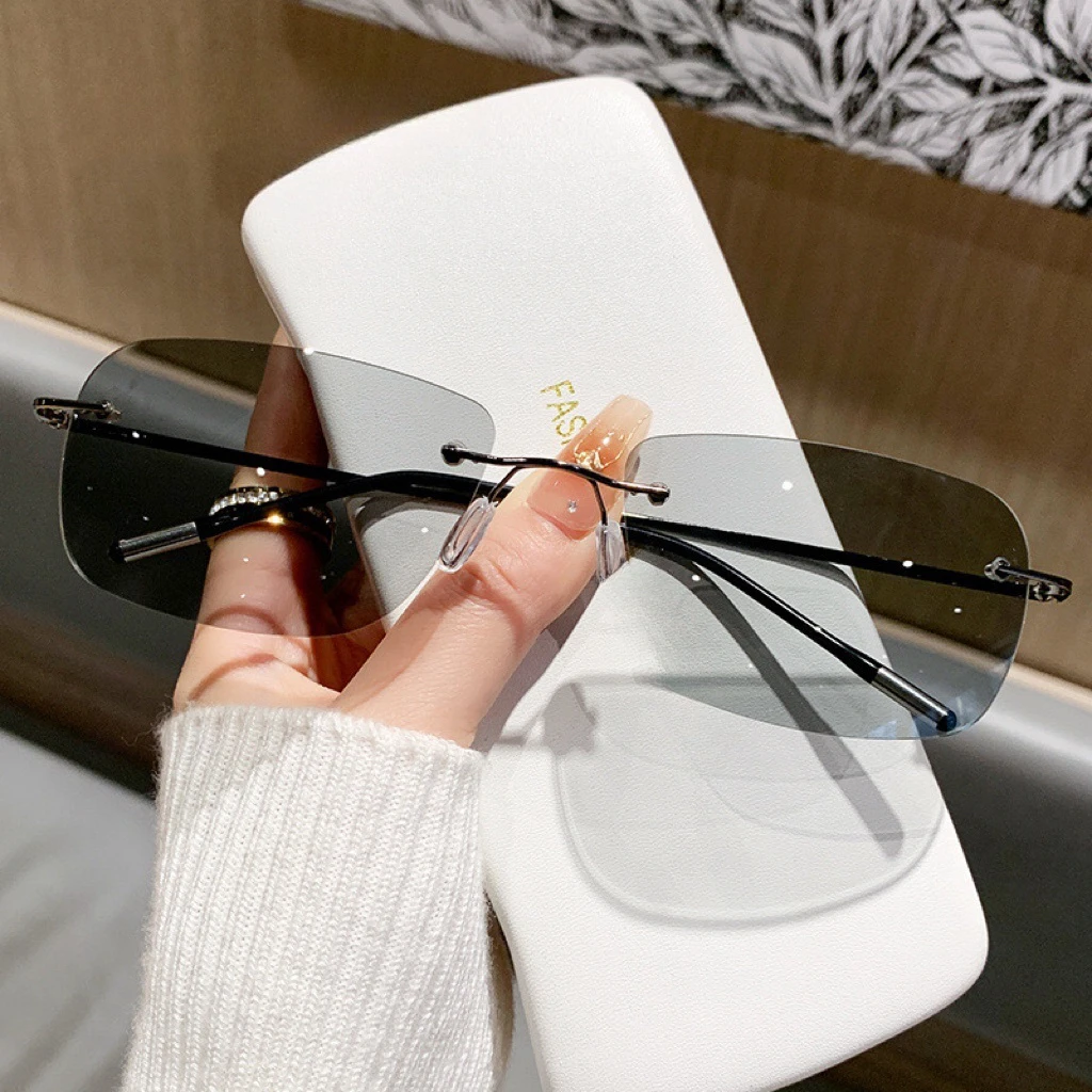 日夜两用偏光镜男士开车墨镜钓鱼专用太阳镜无框变色眼镜可配近视