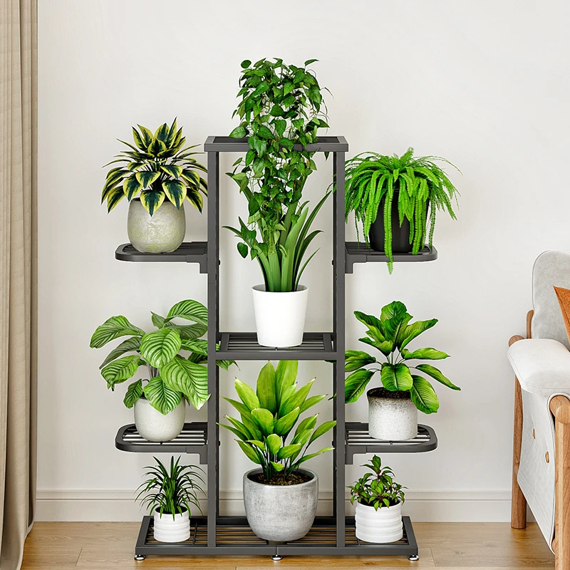 阳台置物架落地花架子客厅铁艺阶梯式多层植物摆放层架多肉花盆架