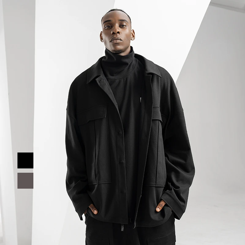 BODYDREAM潮流宽松翻领夹克运动休闲针织简约复古百搭外套ins风