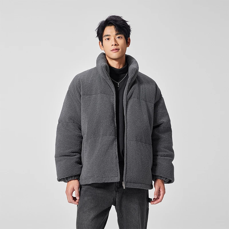 BODYDREAM秋冬新款羽绒服男士宽松立领宽松加厚保暖羊羔绒外套