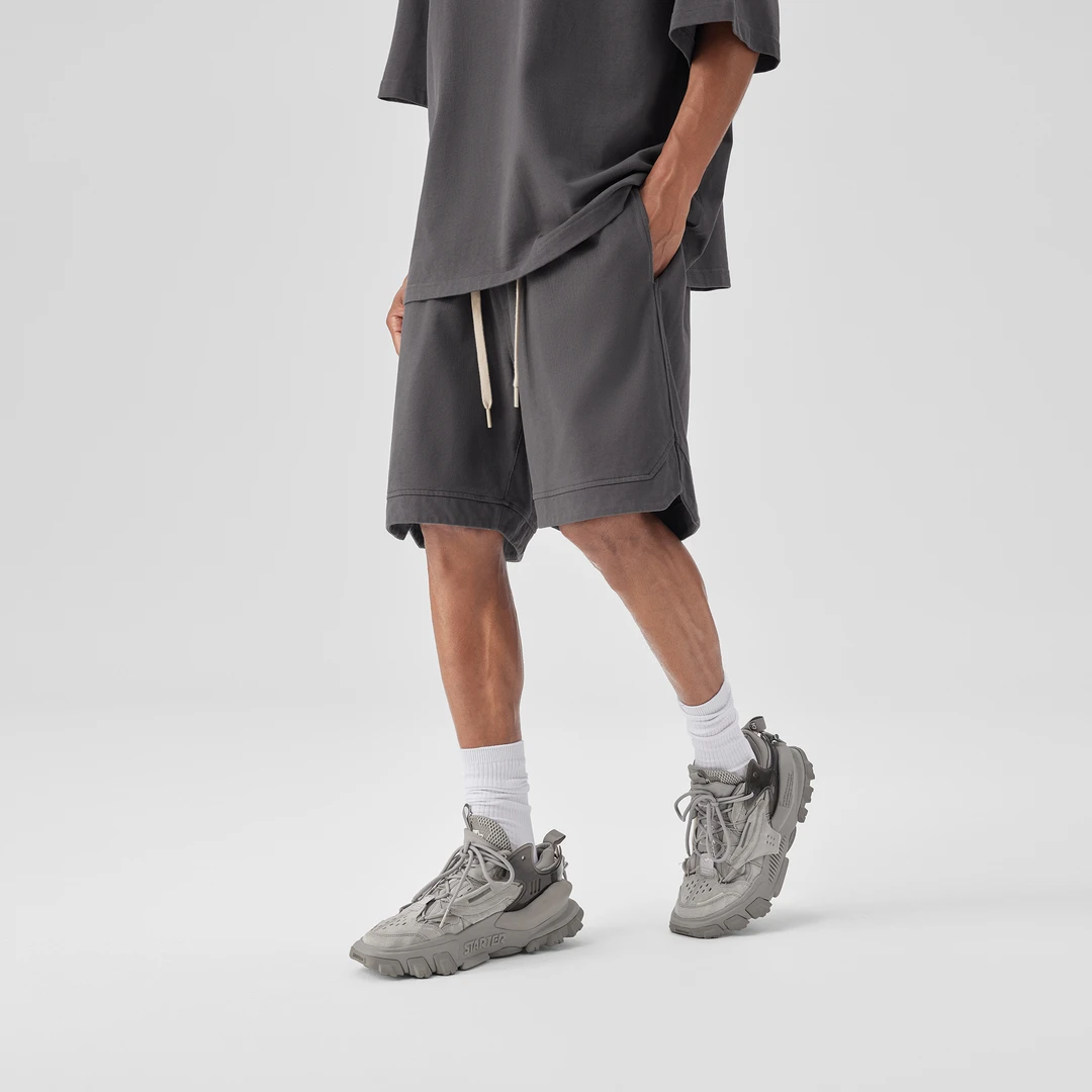 BODYDREAM新款重磅纯色基础短裤男宽松运动五分裤纯棉拼接休闲裤