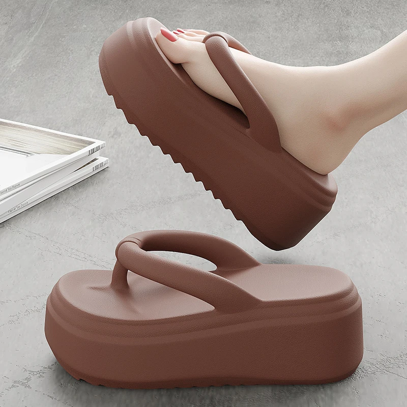 猫力 【增高6.5cm】高跟厚底人字拖鞋女士夏季外穿休闲百搭夹脚凉拖