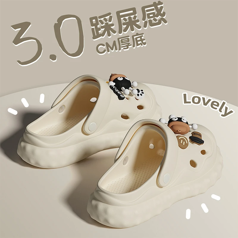 猫力踩屎感洞洞鞋女款外穿夏季2025新款EVA软底沙滩包头凉拖鞋女