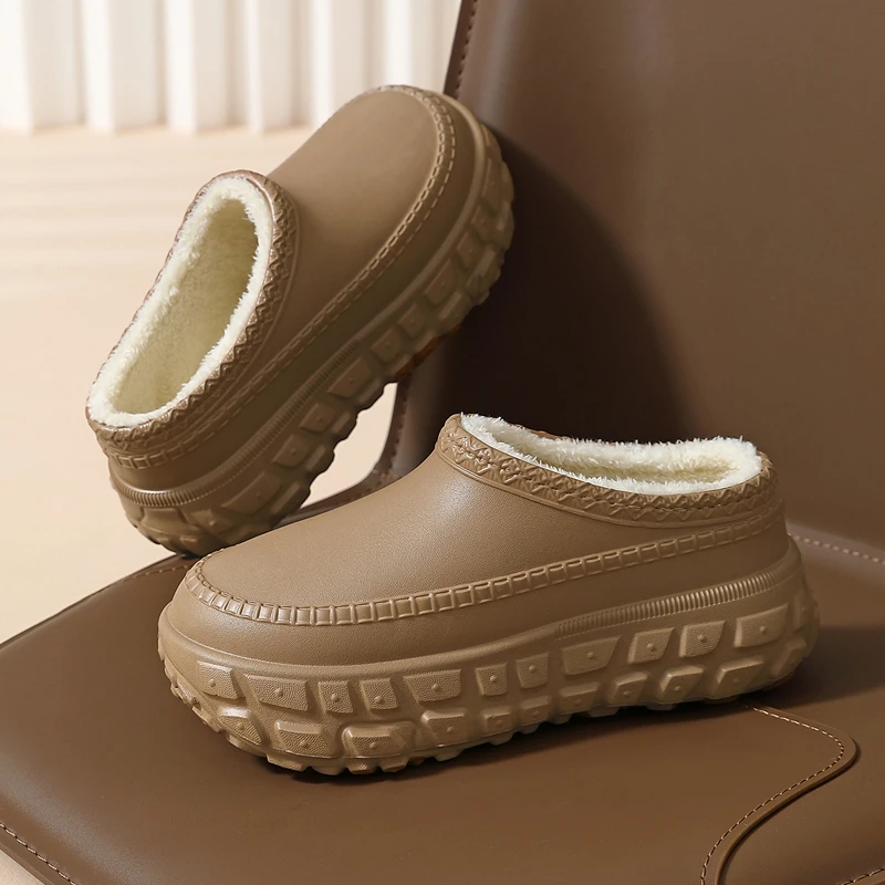 猫力踩屎感防水棉拖鞋女士冬季厚底外穿2024新款家居保暖网红拖鞋