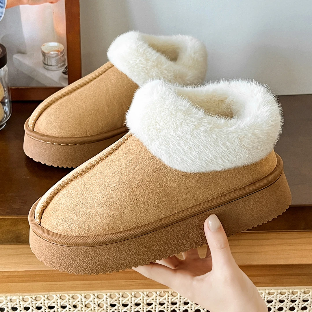 猫力网红毛绒棉拖鞋女款冬季包跟外穿2024新款室内家居保暖棉鞋女