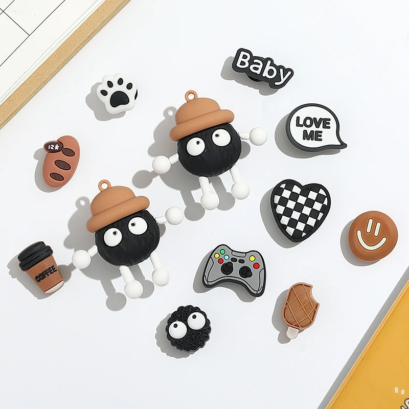 猫力diy洞洞鞋鞋花装饰扣钻石熊卡通可爱煤球拖鞋扣动漫立体配饰