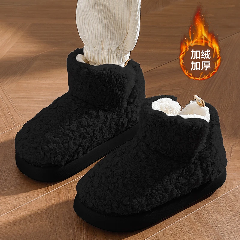 猫力高帮棉拖鞋男士冬季外穿2025新款家居包跟保暖毛绒情侣棉鞋女
