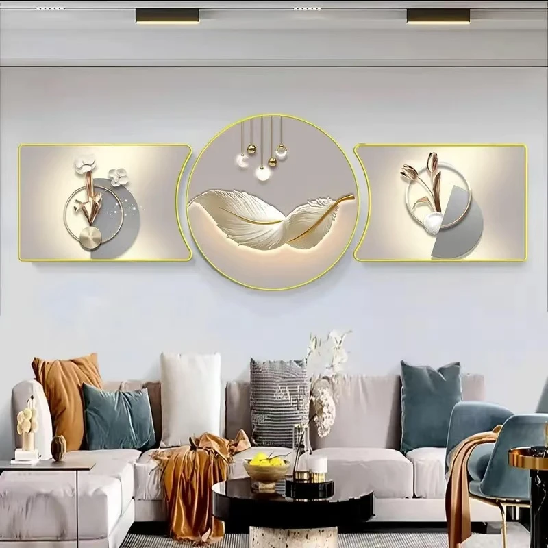 缘百年新珠联璧合客厅装饰画晶瓷新中式挂画现代简约圆形客厅画