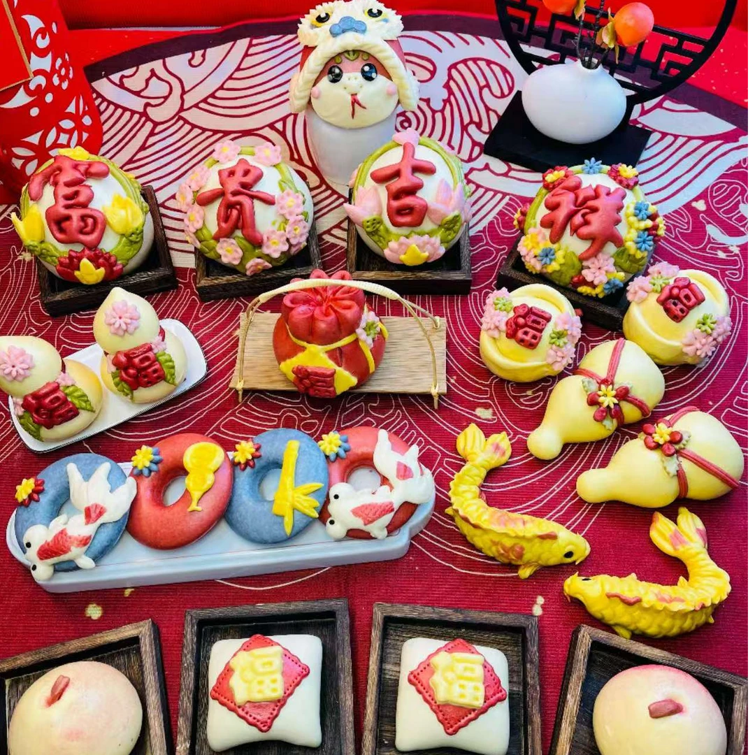 【源头厂家】胶东非遗手作国风蛋糕花饽饽小朋友庆生抓周庆生花饽饽