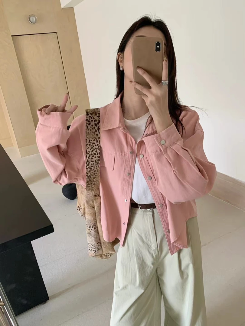 秋季新款韩系短款休闲百搭遮肉显瘦衬衫外套女