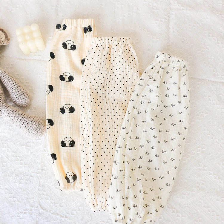 男女童宝宝纯棉防蚊裤棉纱夏季儿童婴幼儿宽松透气舒适灯笼裤薄款