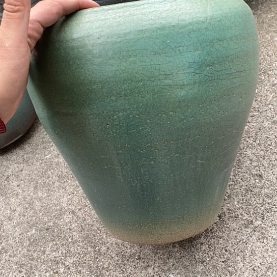 红陶20CM（含）-50CM（不含）口23高度28手工绿