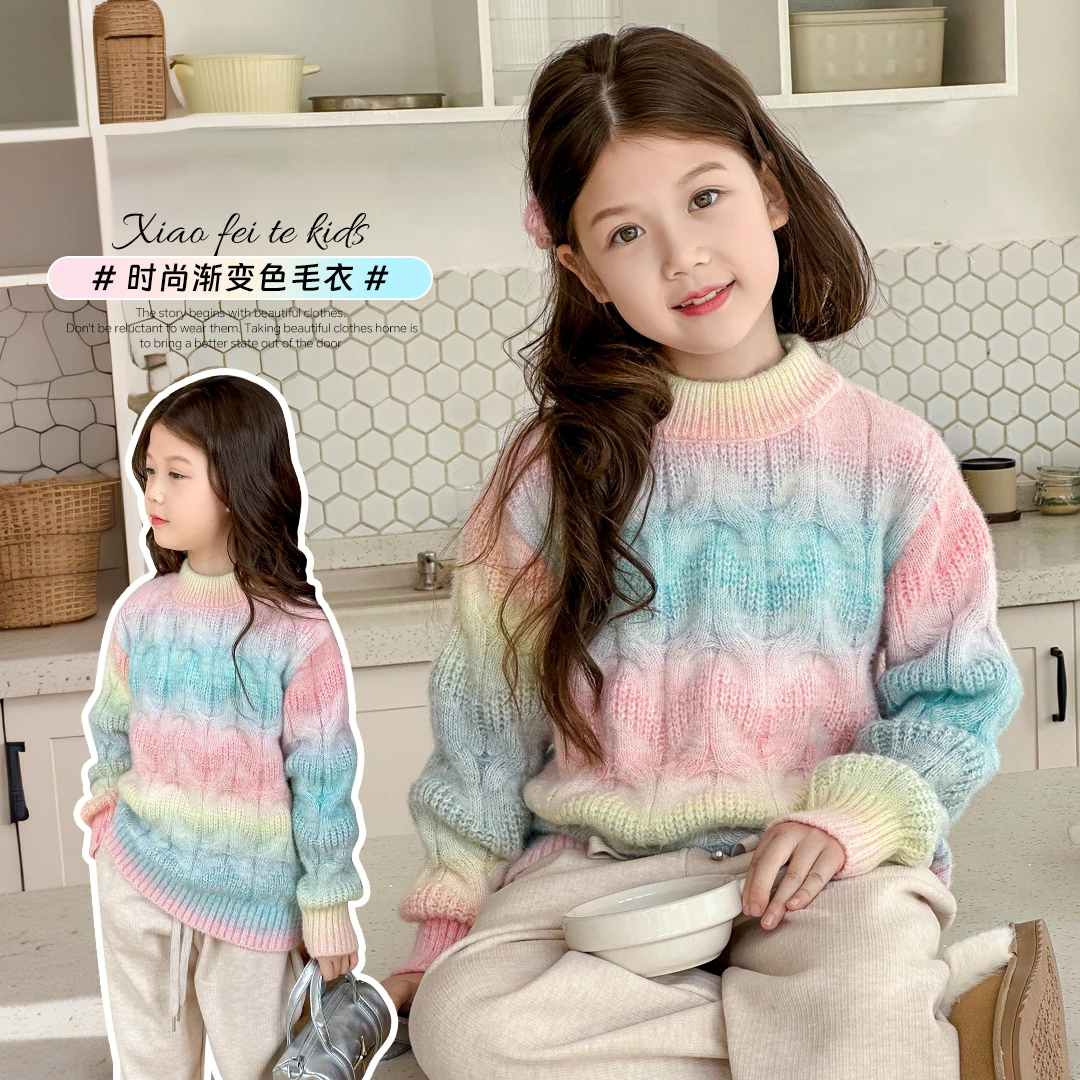 小菲特冬季新款女童装6-12岁女宝宝中大童儿童休闲毛衣MFYD41596