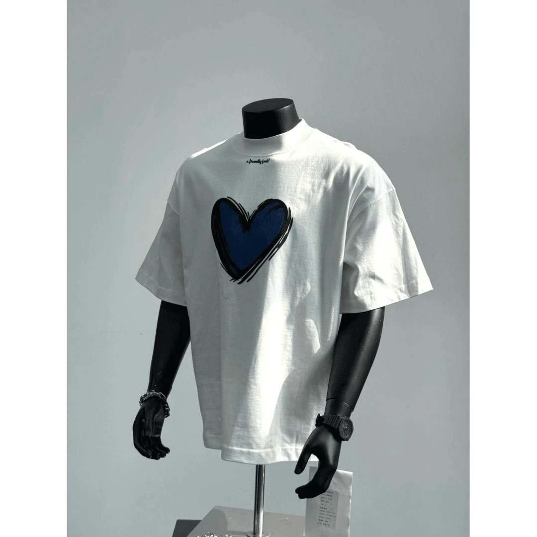 【新高度】230g美式纯棉T恤男士高品质印花简约短袖夏季圆领半袖ins