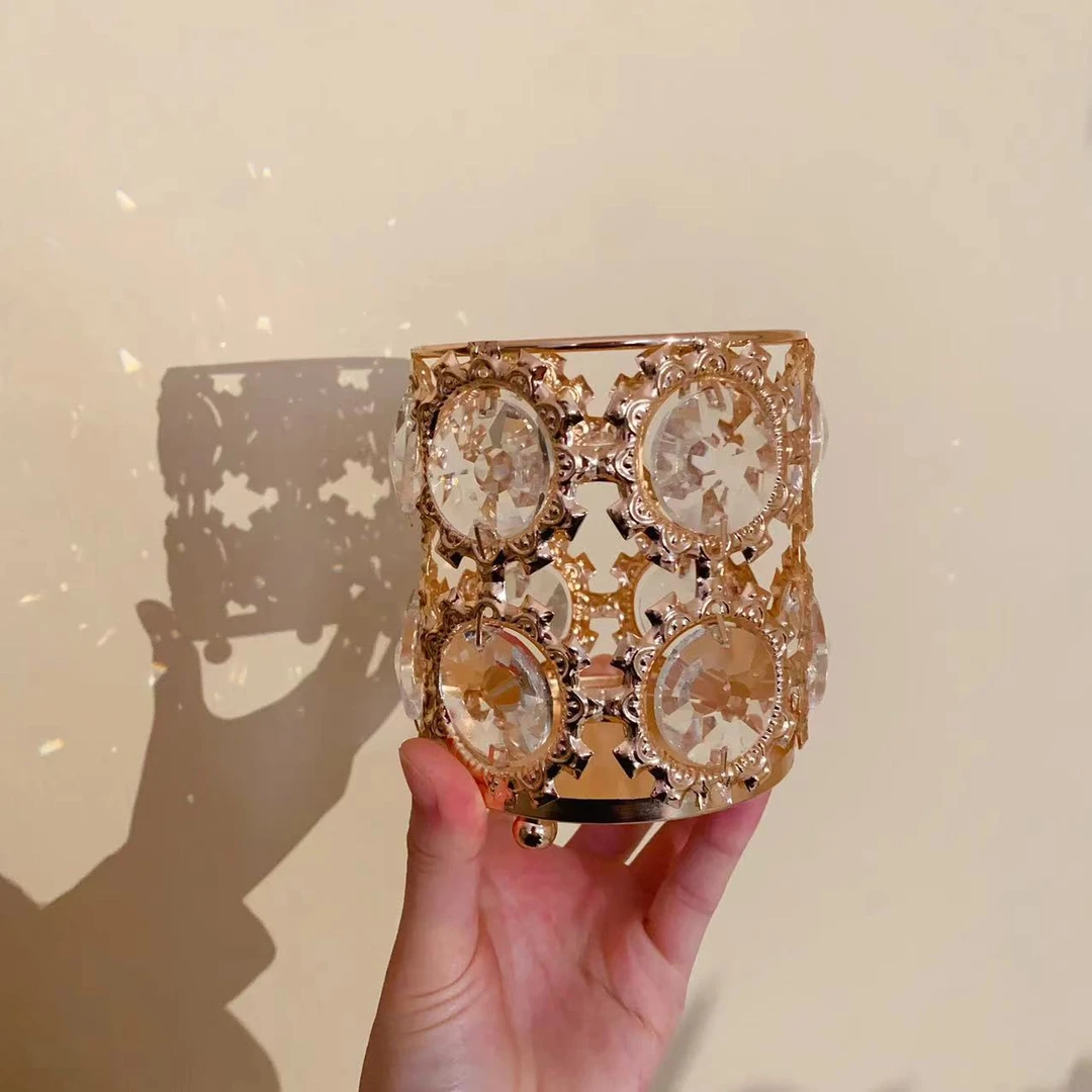 轻奢收纳筒透明收纳盒创意首饰盒笔筒亚克力收纳桶北欧防尘欧式