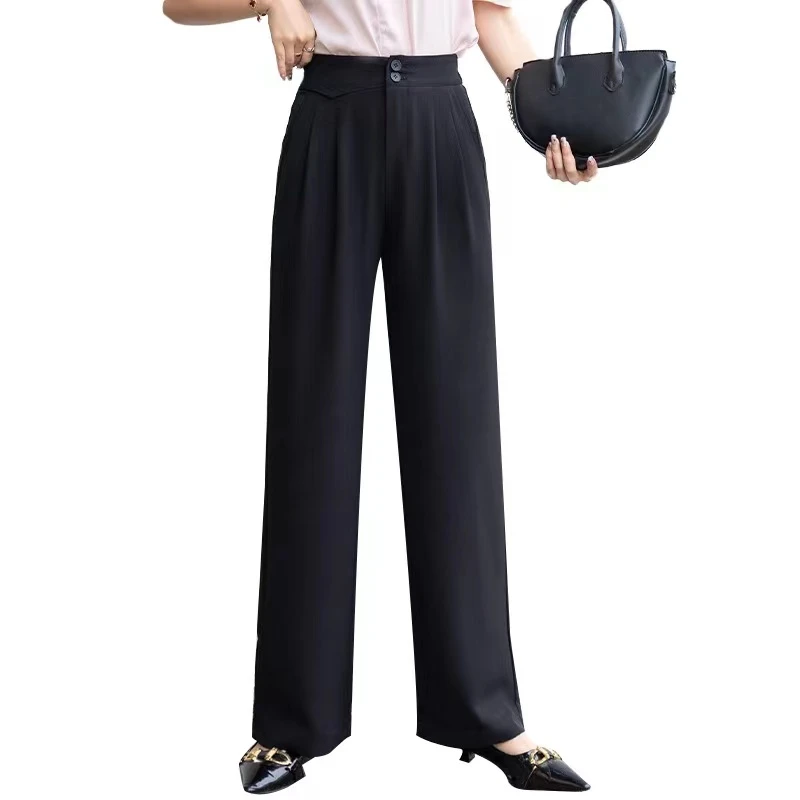 【小慧慧家】夏季新款高腰宽松休闲长裤显瘦薄款垂坠感拖地阔腿裤