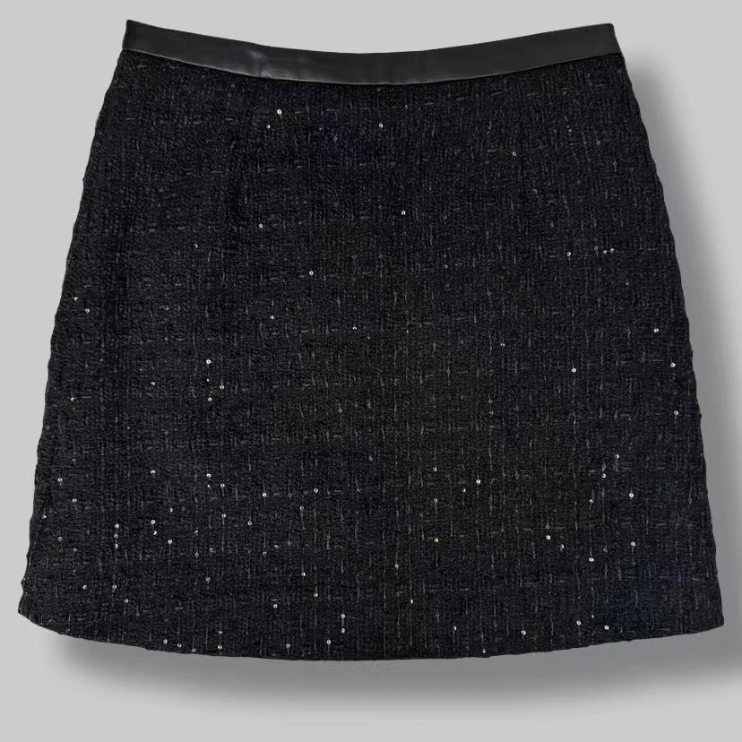 【XIAOHUIHUI】流行稍纵即逝 | 风格永存 小香粗花呢亮片点拽半身裙