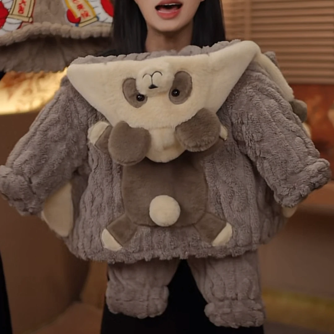 【熊猫】24冬装北极绒三层夹棉休闲童装棉服外套家居服LL24097