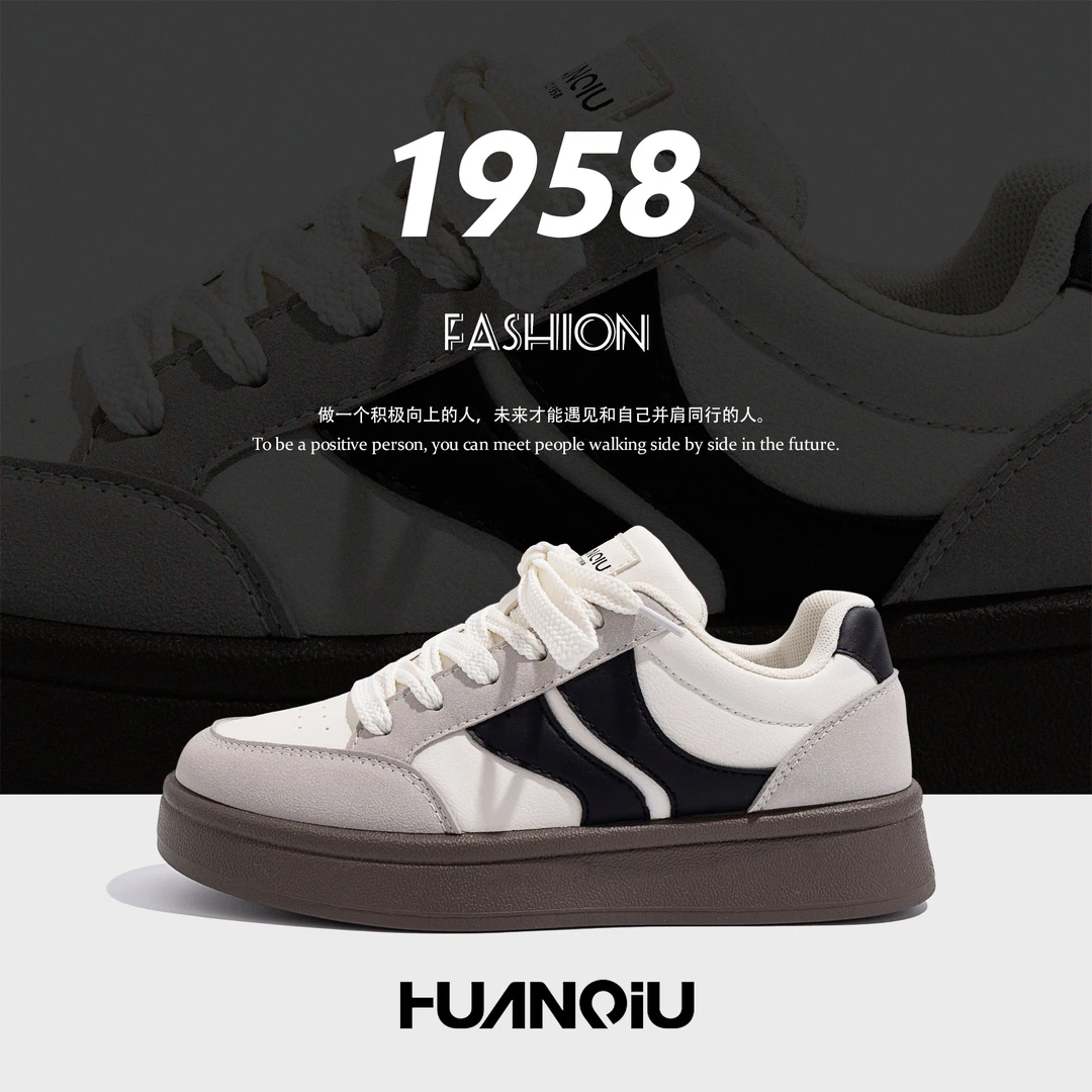 环球小白鞋女2025春季新款ins百搭经典潮鞋女鞋休闲厚底增高板鞋