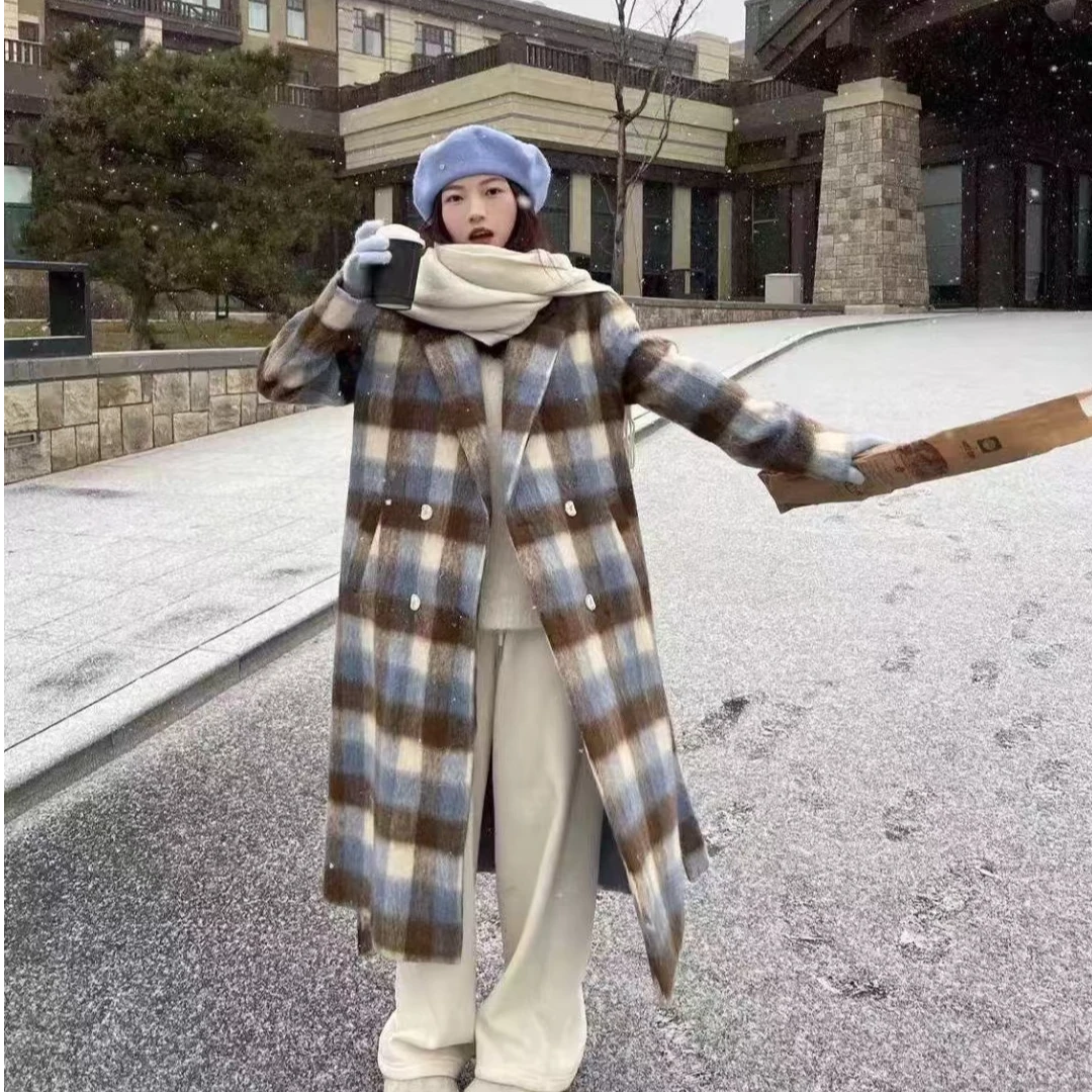 【秋冬新款】长毛呢大衣大码显瘦加厚夹棉保暖时尚减龄时髦复古