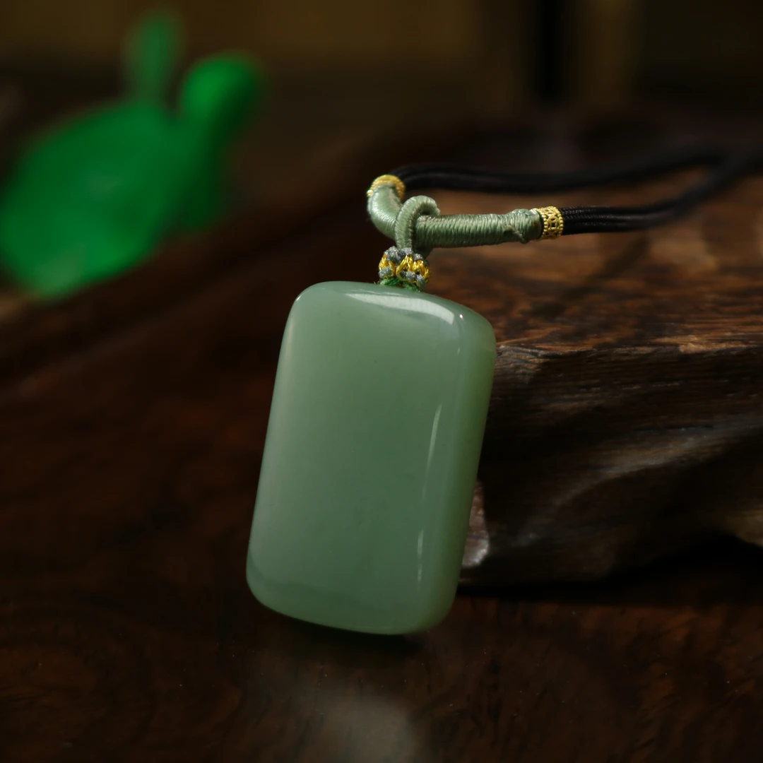 凰一品 和田玉晴水无事牌吊坠18k