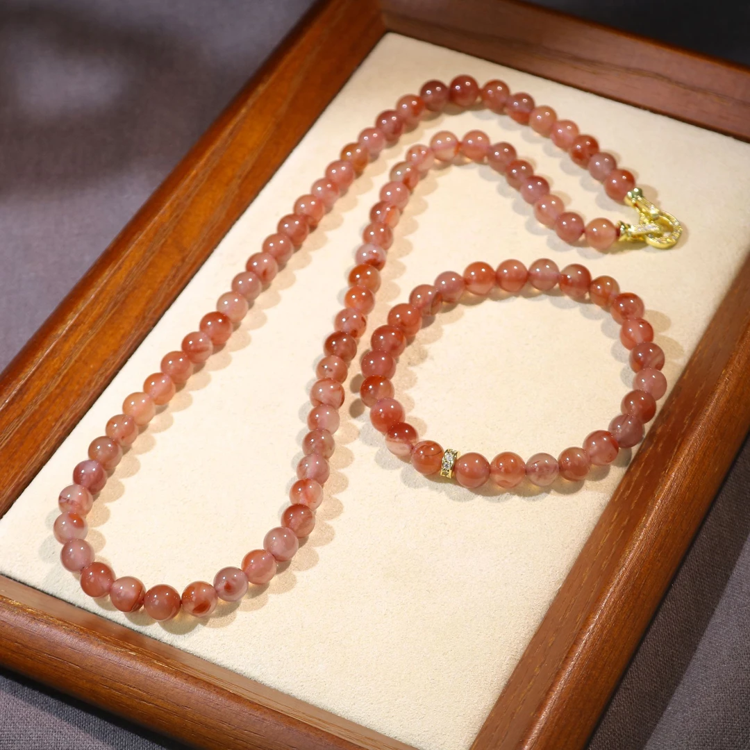 凰一品 瓦西玉化火焰纹南红精美套装