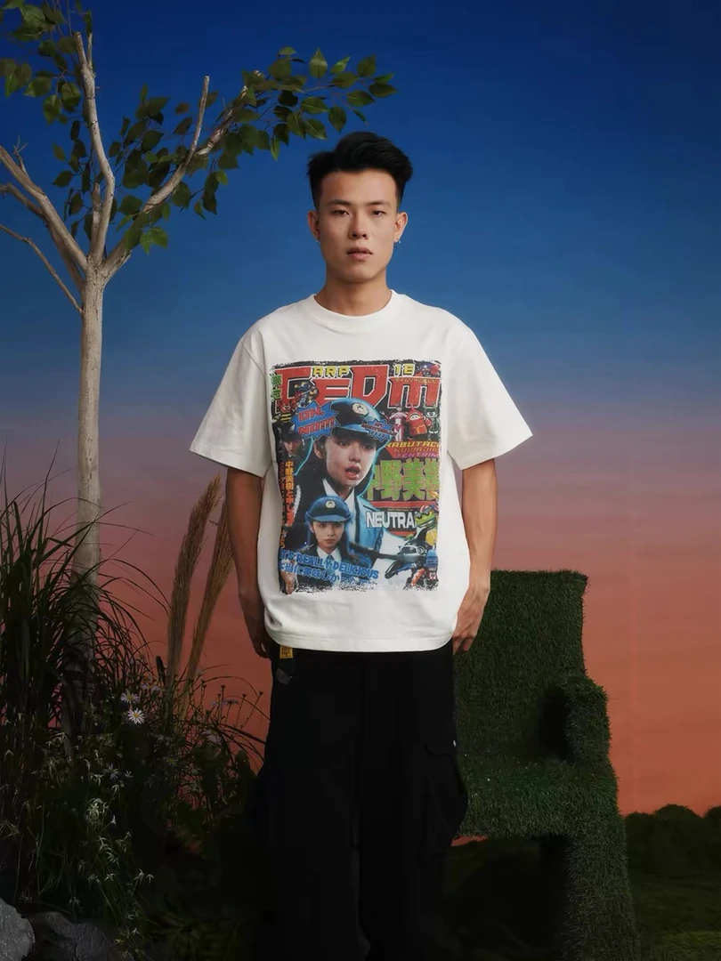 CEDM/CARPEDIME 2024春夏 铁甲小宝杂志纯棉圆领印花宽松短袖T恤