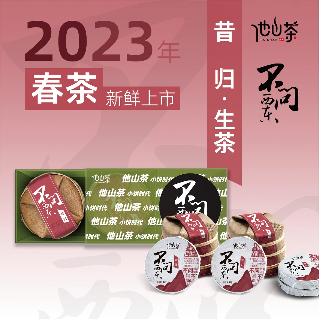 「昔归普洱生茶」 2023年普洱茶 他山茶 不问西东系列 80克/2提岩韵