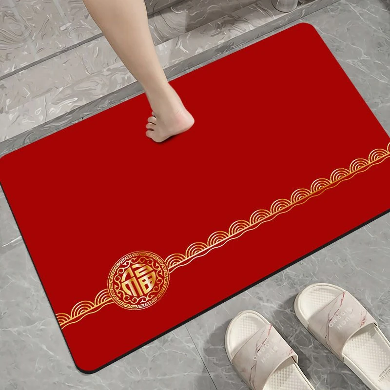 硅藻泥地垫浴室防滑垫卫生间吸水耐脏简约国风卧室入户门垫家用垫