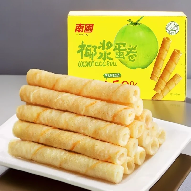 南国椰浆蛋卷酥饼干点心春节年货海南特产休闲零食180g