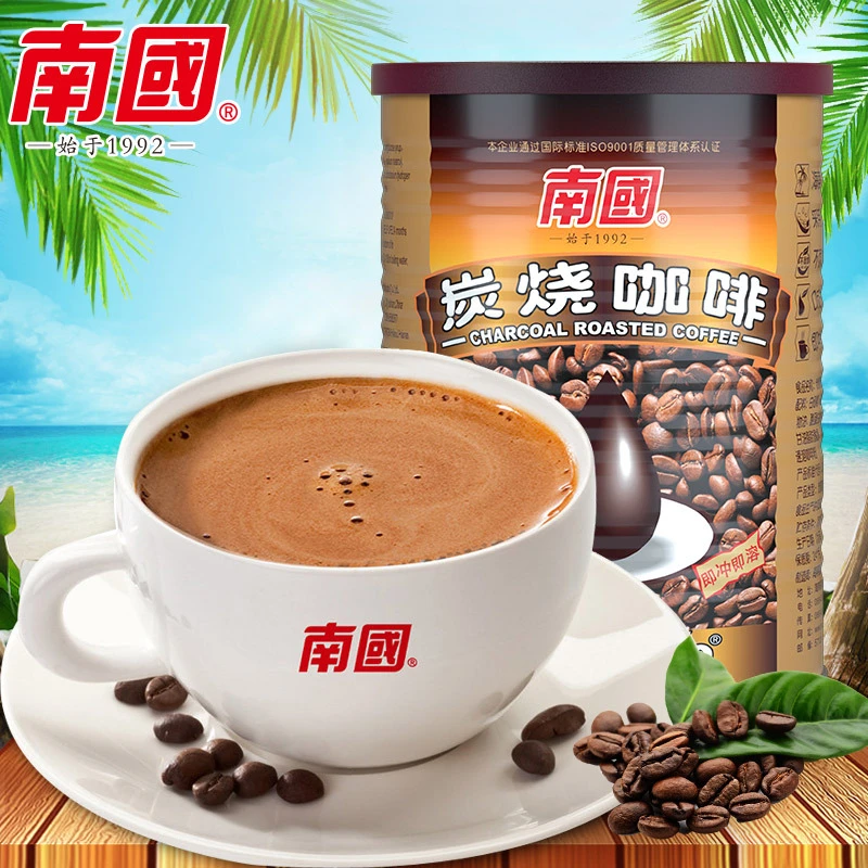 南国炭烧咖啡速溶咖啡450g罐装醇香三合一休闲办公饮品