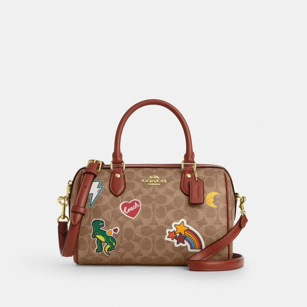 【国内现货】COACH/蔻驰ROWAN女士经典印花斜挎波士顿包 CZ612