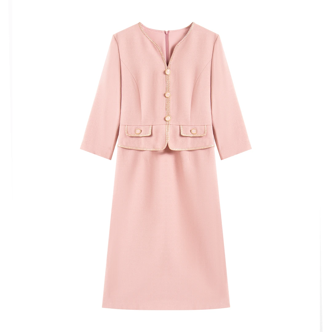 【南油畅姐】秋季新款假两件小香风气质轻奢时尚名媛连衣裙