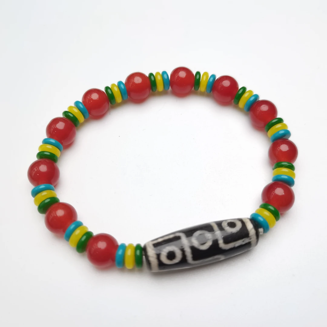 算盘珠三眼老藏珠桶珠素款手串【多样性发其一】