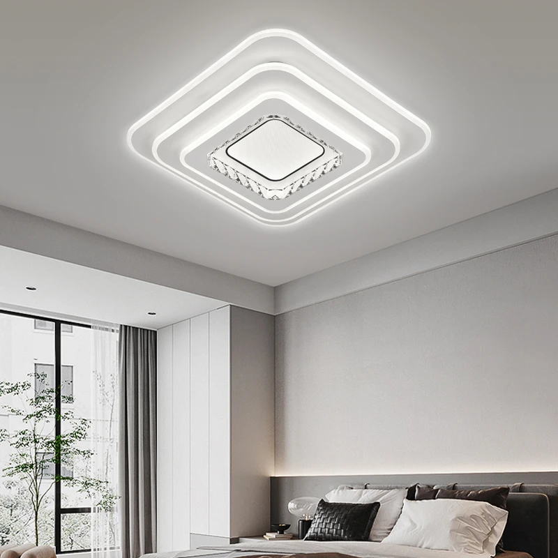 2015轻奢卧室主灯简约现代水晶房间卧室吸顶灯温馨浪漫创意led灯