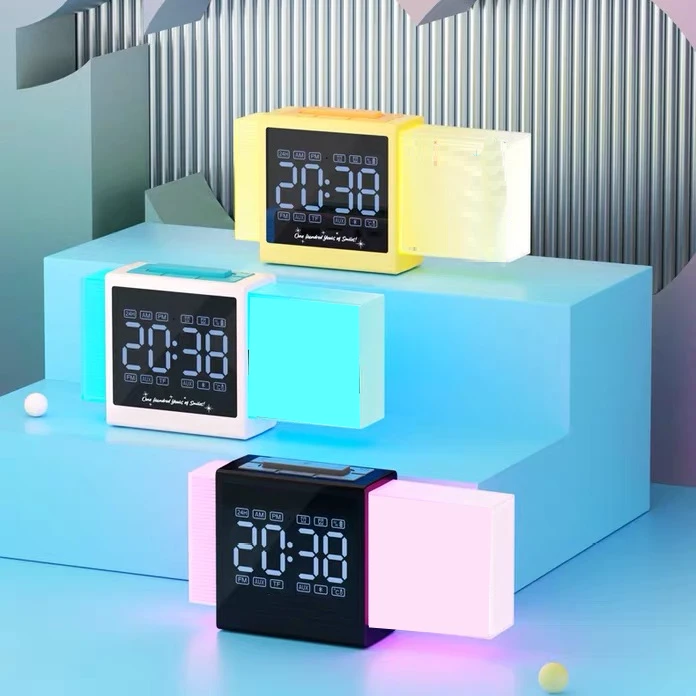 D677#家用办公室蓝牙音响无线小型闹钟音响高音质