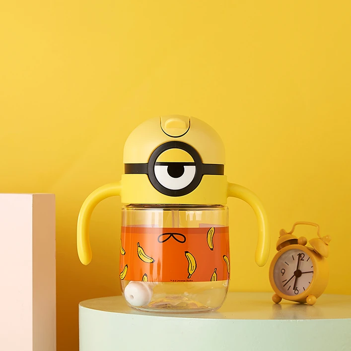 D487萌趣婴童弹跳吸管杯旅行户外运动280ml小巧可爱防摔幼儿园