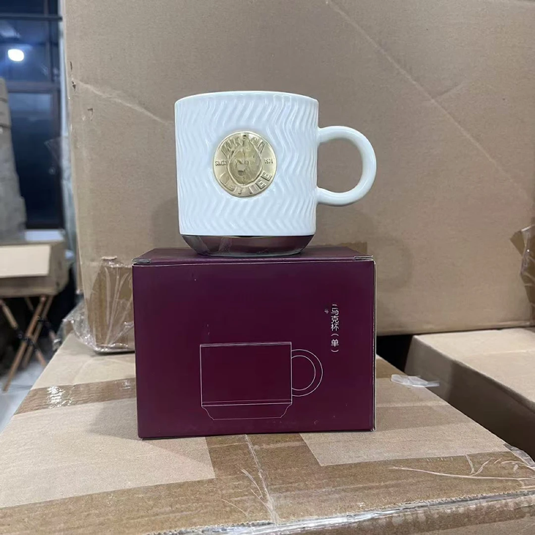 E244#波纹咖啡陶瓷简约马克杯