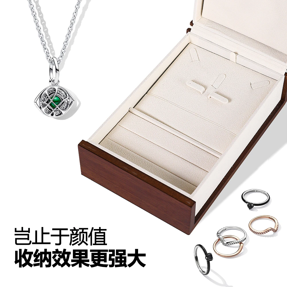 D876首饰收纳盒 网红爆款饰品整理 单层便携皮革珠宝戒指耳钉