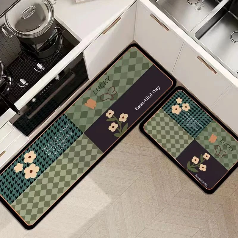 家用硅藻泥厨房地垫吸水防滑速干地毯耐脏易打理脚垫可定制长条垫