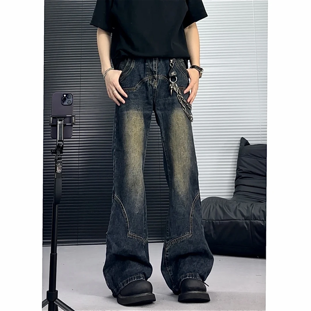 【重磅复古水洗】 小众结构设计怀旧水洗做旧微喇叭裤