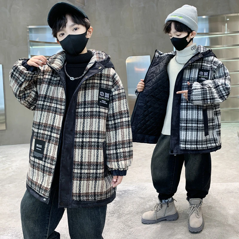 男童外套秋冬款2025新款中大童洋气冬季加棉加厚小香风冬装棉衣潮