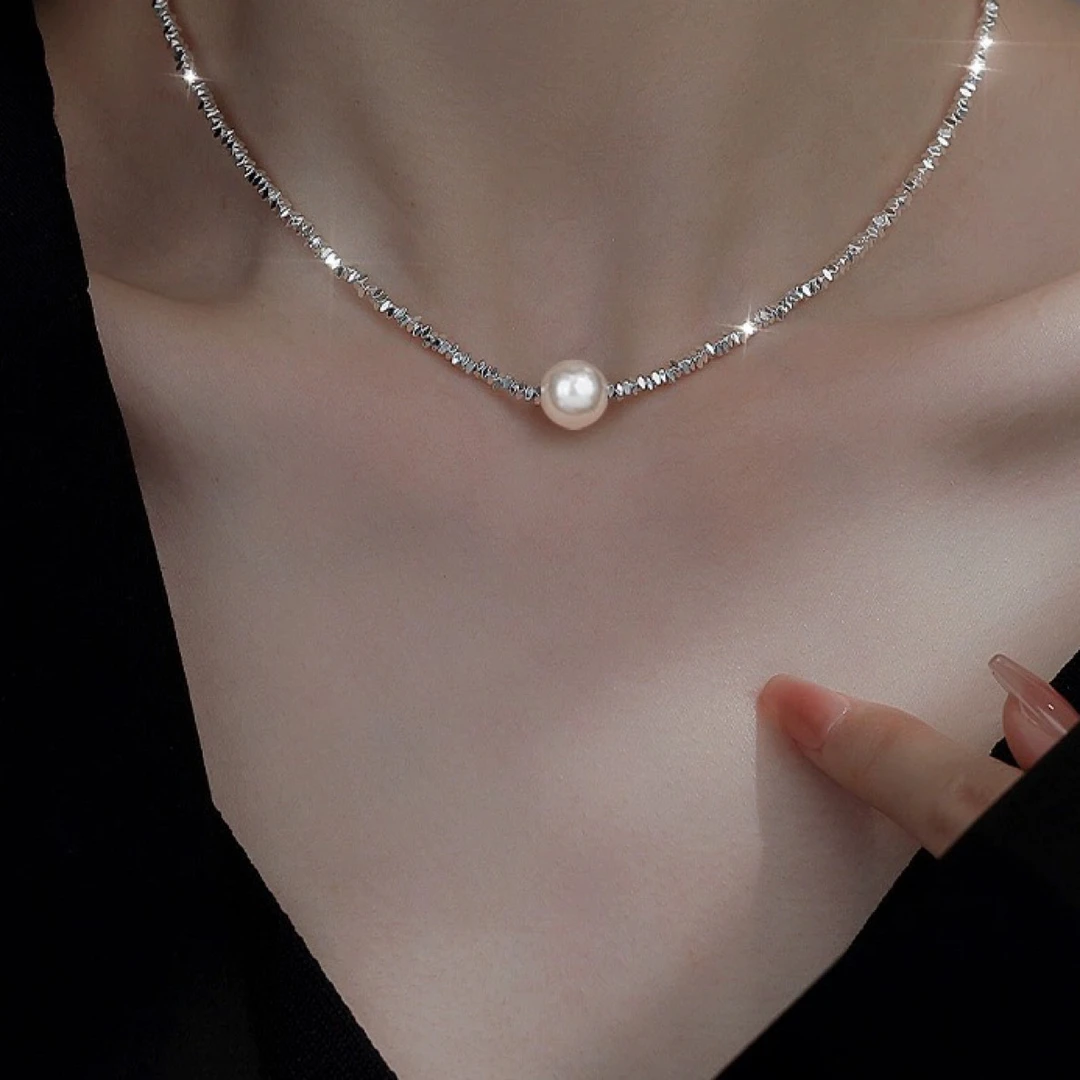 链子925银仿珍珠 爆款碎银子气质