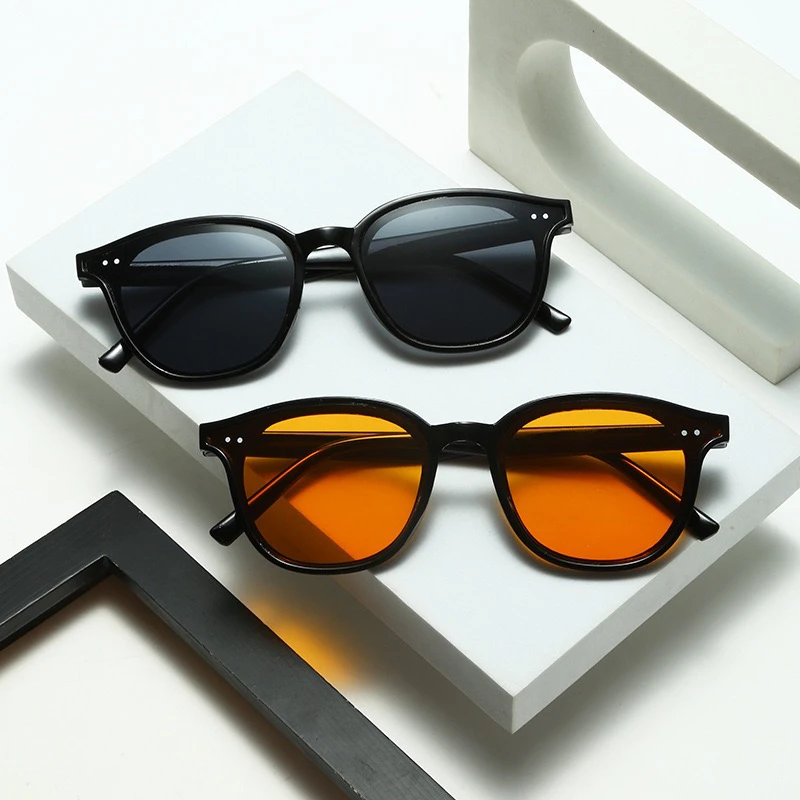 【cirekjie】主播同款网红时尚百搭复古夏季遮阳茶黑色简约轻奢眼镜