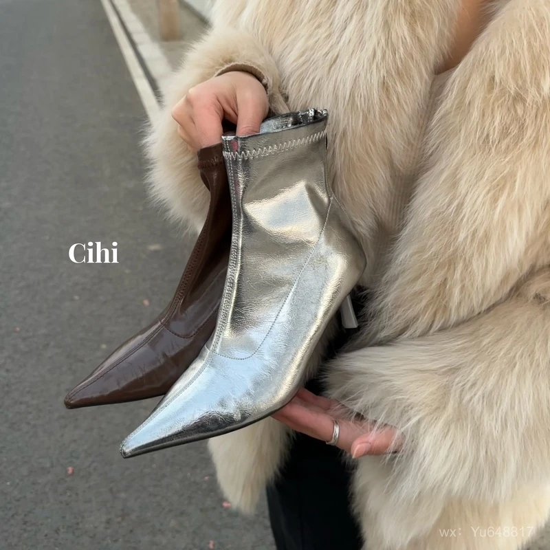 3-179-赛博空间-甜酷辣妹女鞋气质欧美尖头细跟瘦瘦靴女时尚